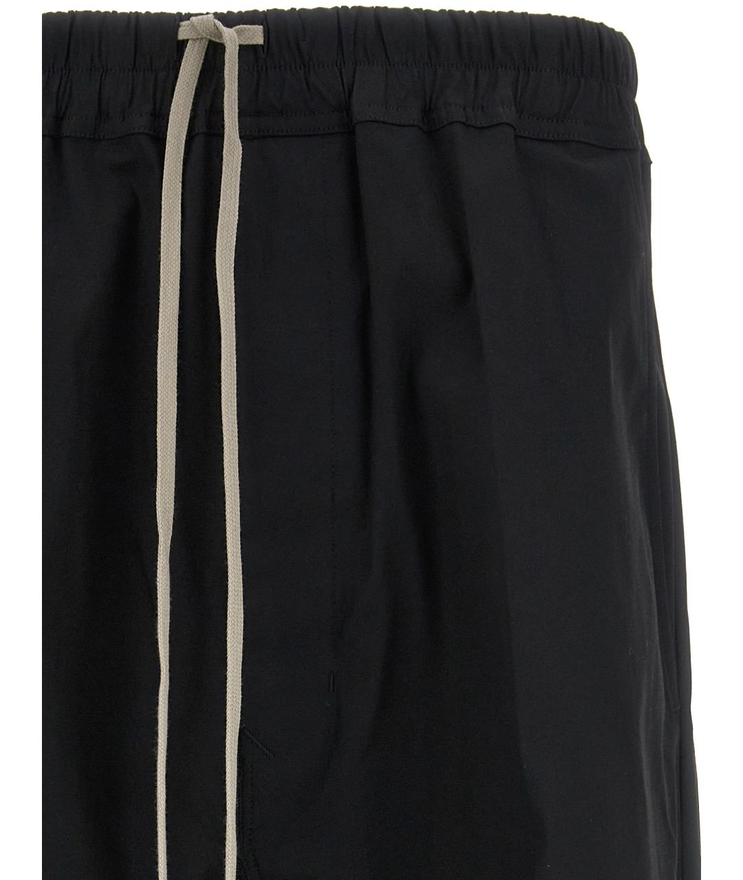 RICK OWENS Черные хлопковые повседневные брюки, фото 3