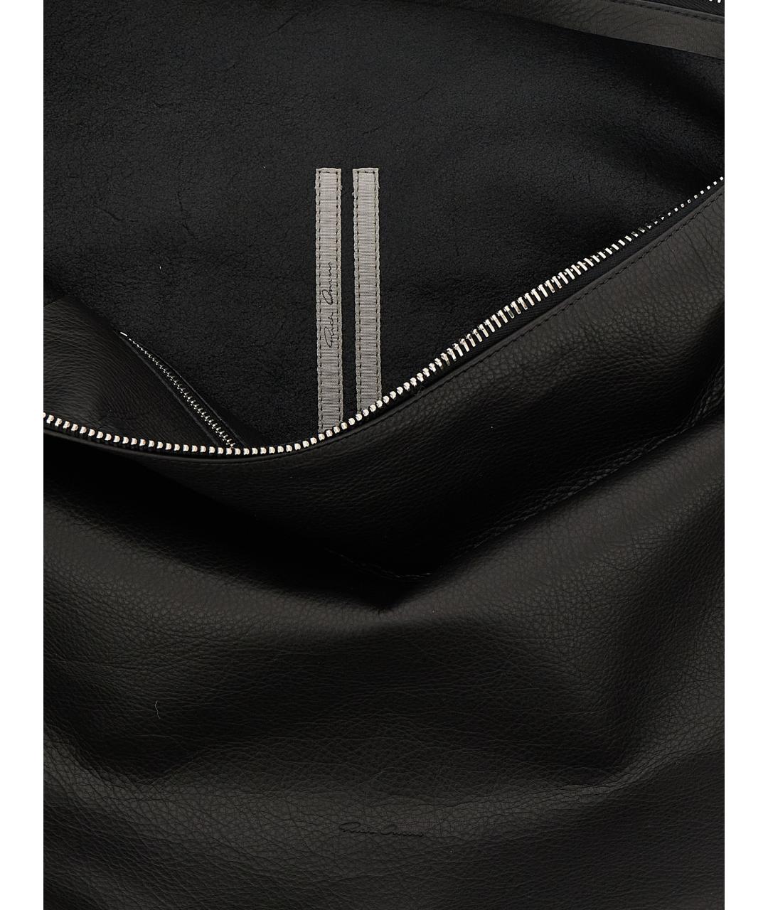 RICK OWENS Черная кожаная сумка через плечо, фото 4