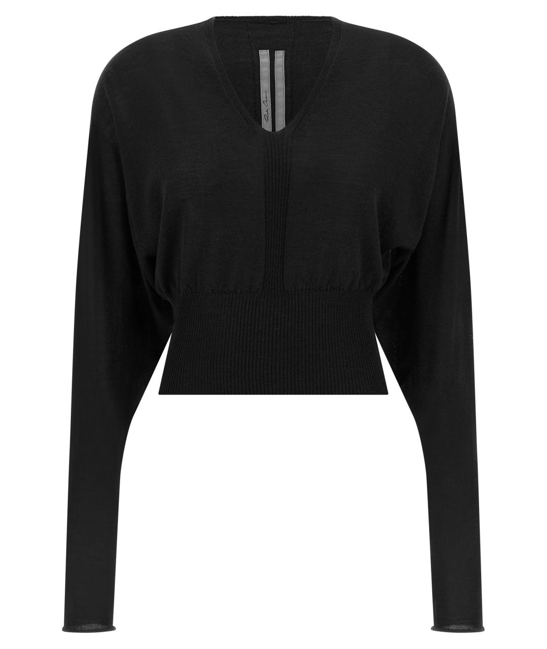 RICK OWENS Черный хлопковый джемпер / свитер, фото 1