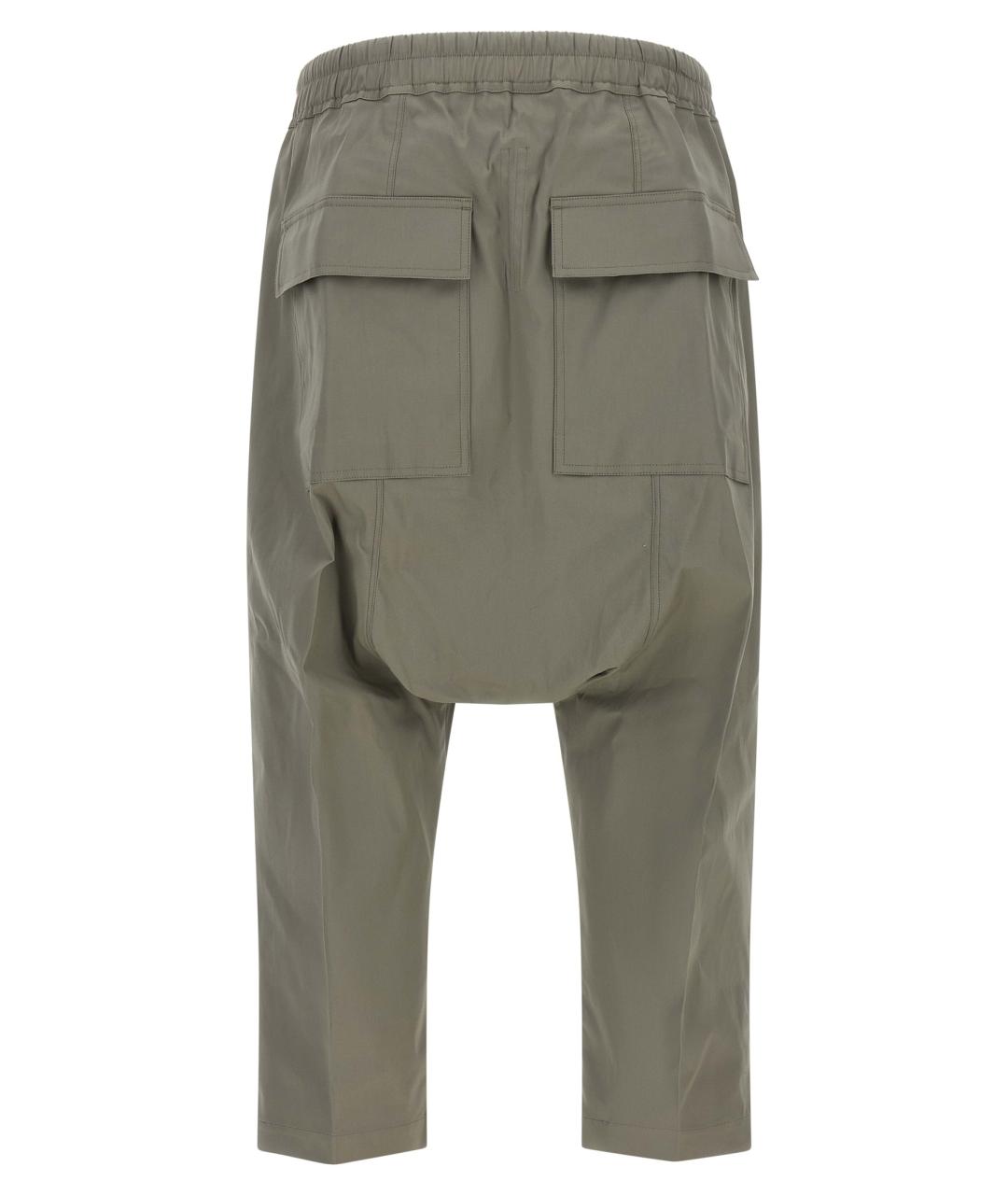 RICK OWENS Серые хлопковые повседневные брюки, фото 2