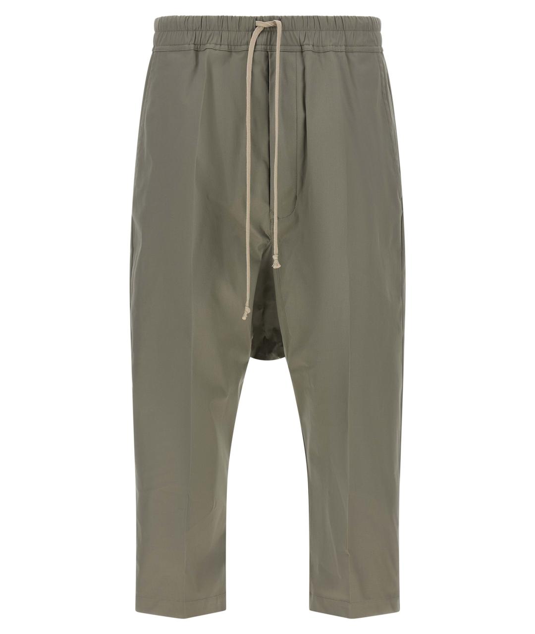 RICK OWENS Серые хлопковые повседневные брюки, фото 1