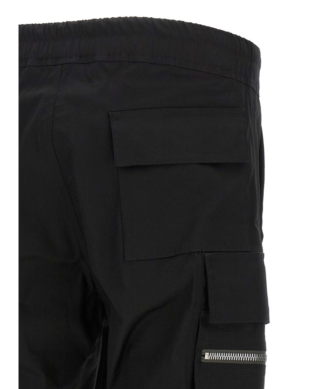 RICK OWENS Черные хлопковые повседневные брюки, фото 4