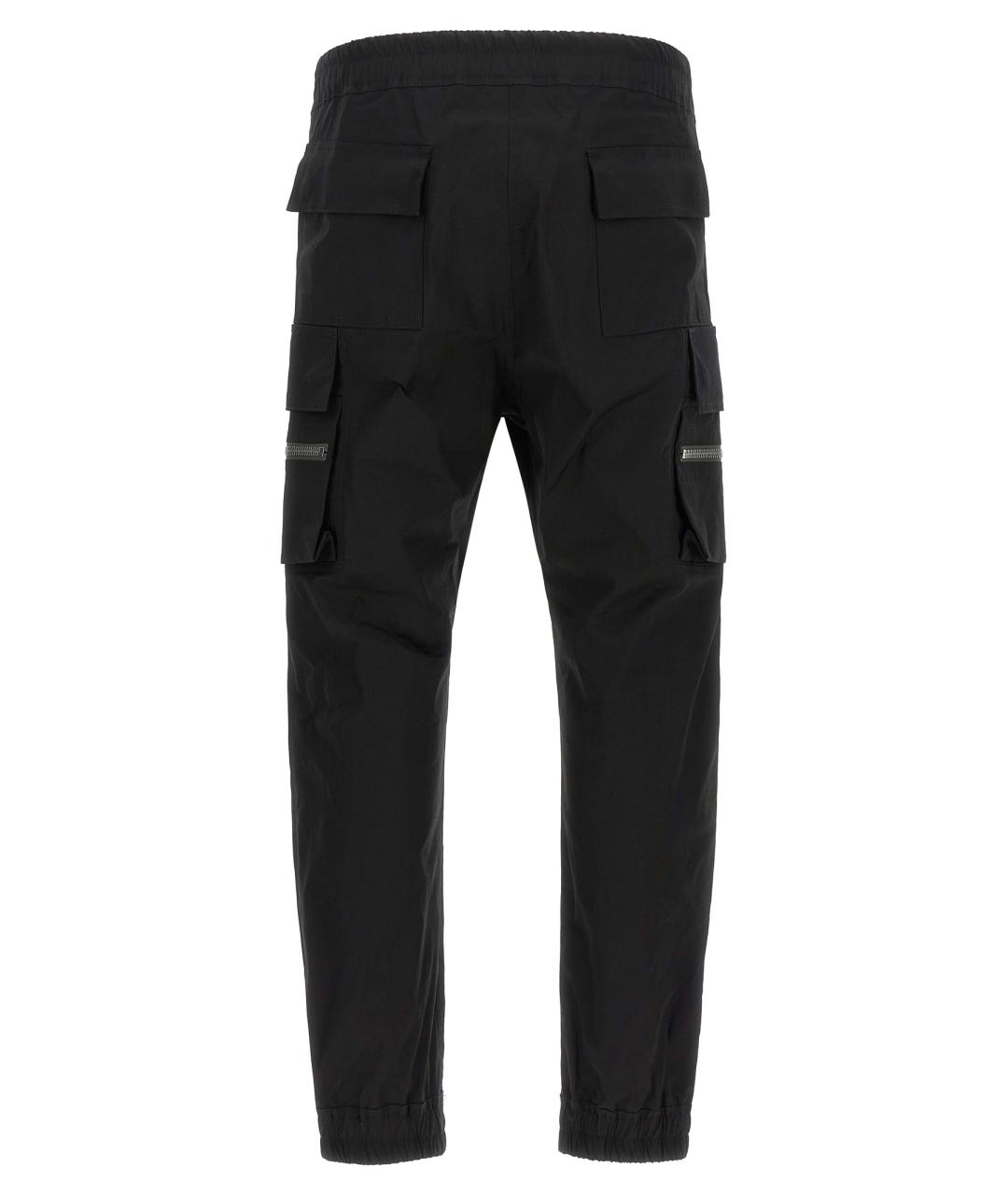 RICK OWENS Черные хлопковые повседневные брюки, фото 2