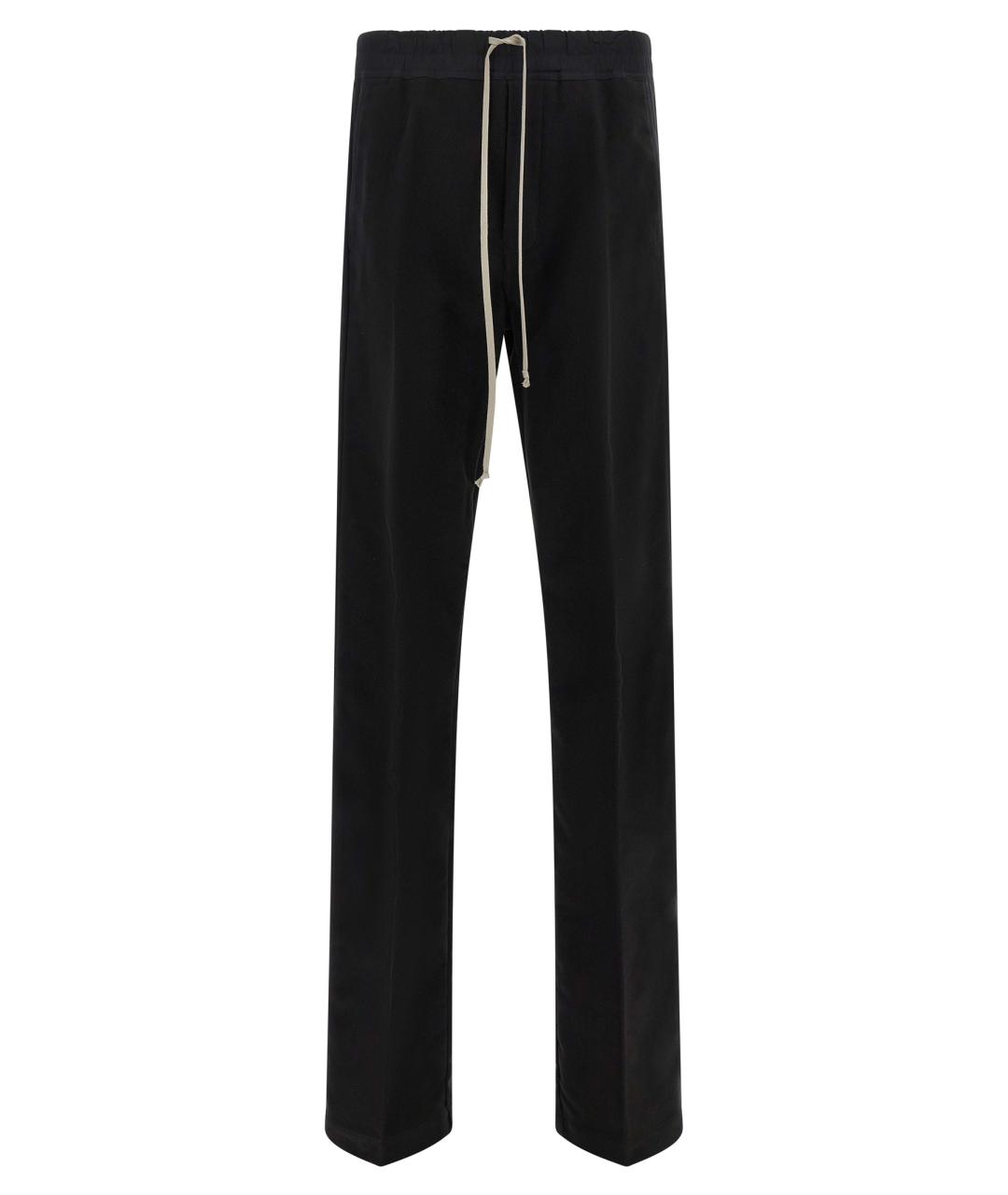 RICK OWENS Черные хлопковые повседневные брюки, фото 1