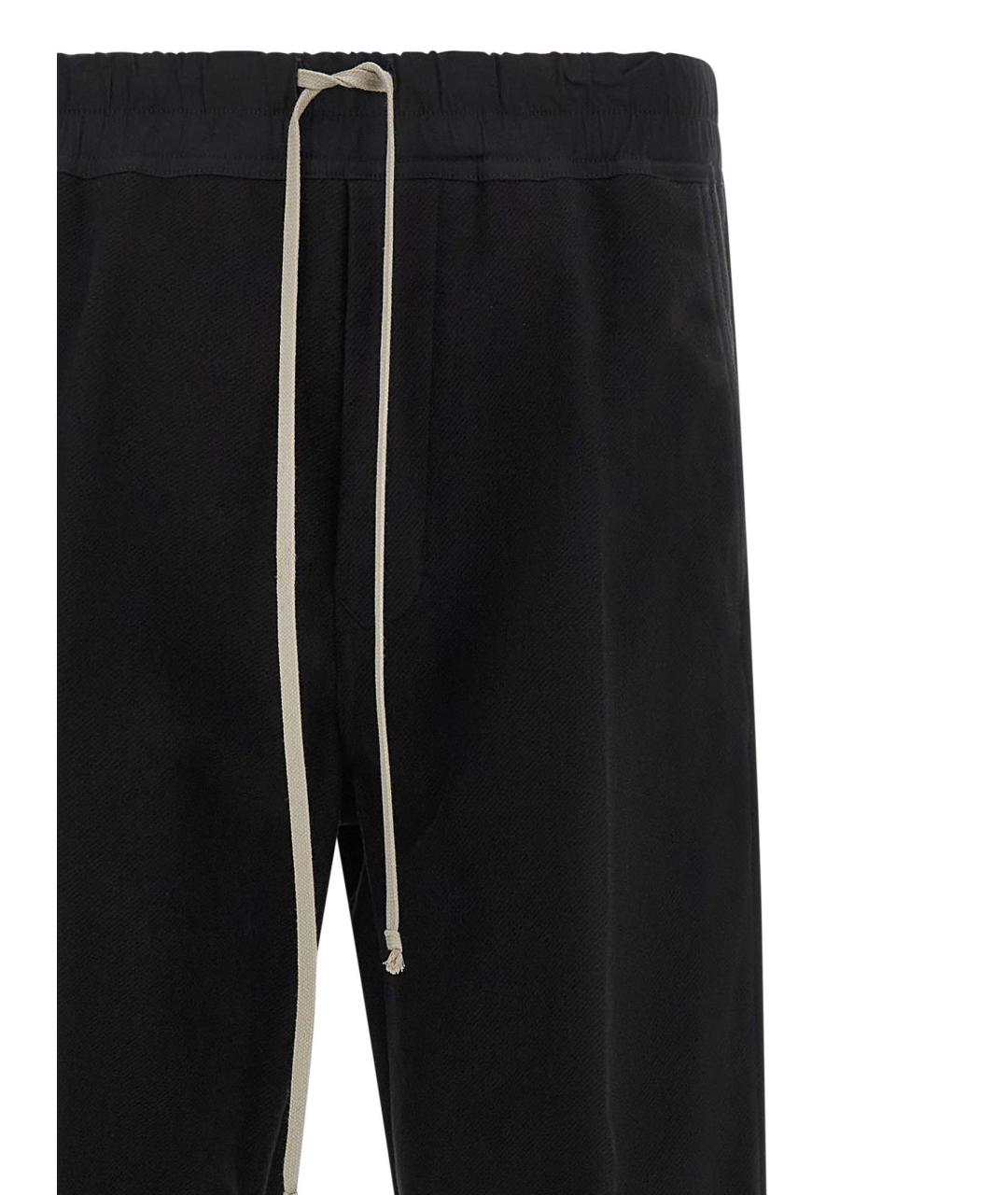 RICK OWENS Черные хлопковые повседневные брюки, фото 3