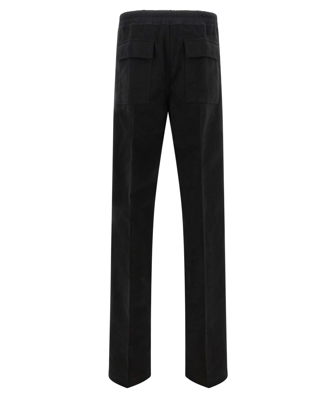 RICK OWENS Черные хлопковые повседневные брюки, фото 2