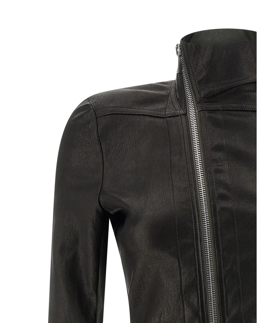 RICK OWENS Черная кожаная куртка, фото 3