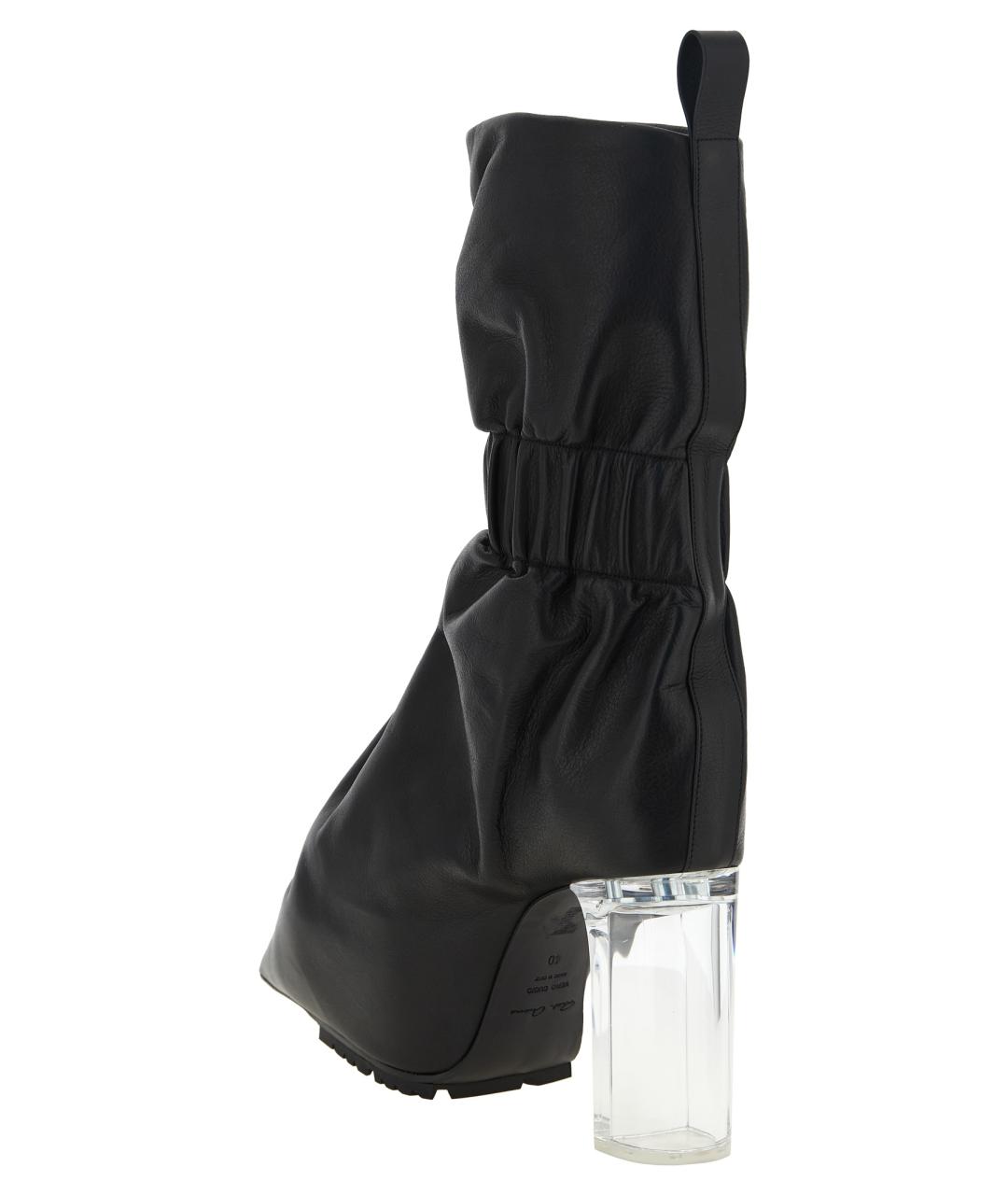 RICK OWENS Черные кожаные ботинки, фото 3