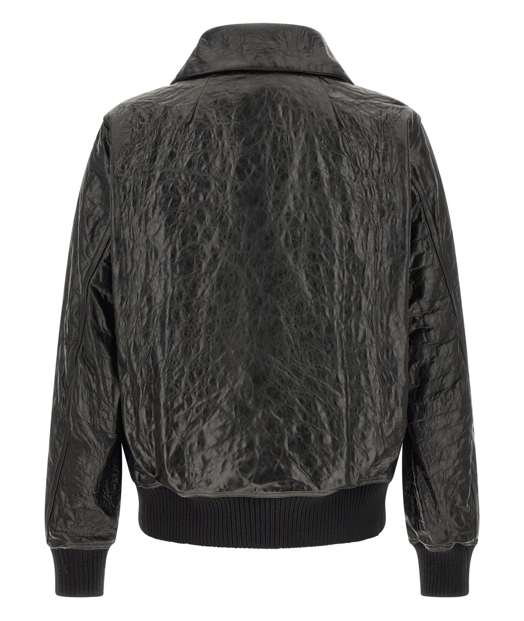 RICK OWENS Черная кожаная куртка, фото 2