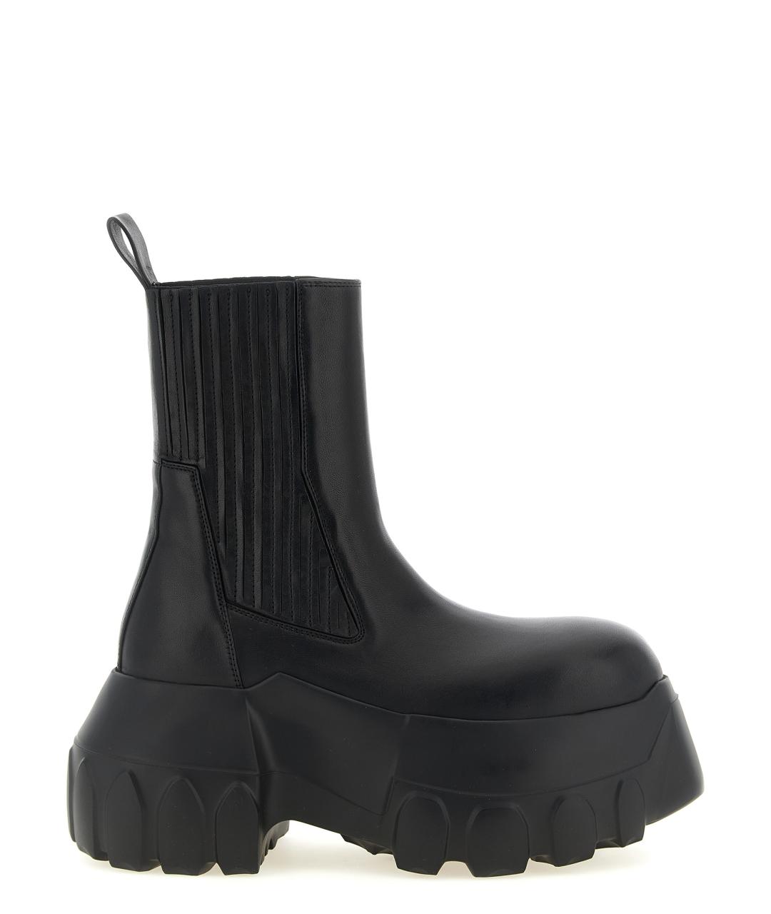 RICK OWENS Черные кожаные ботинки, фото 1