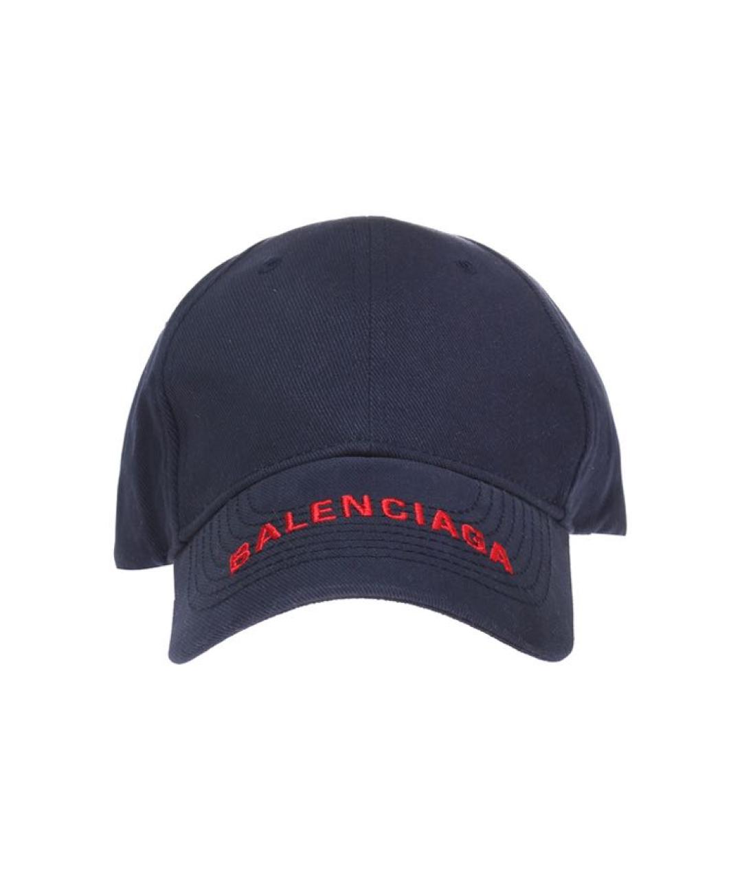 BALENCIAGA Темно-синяя хлопковая кепка, фото 1