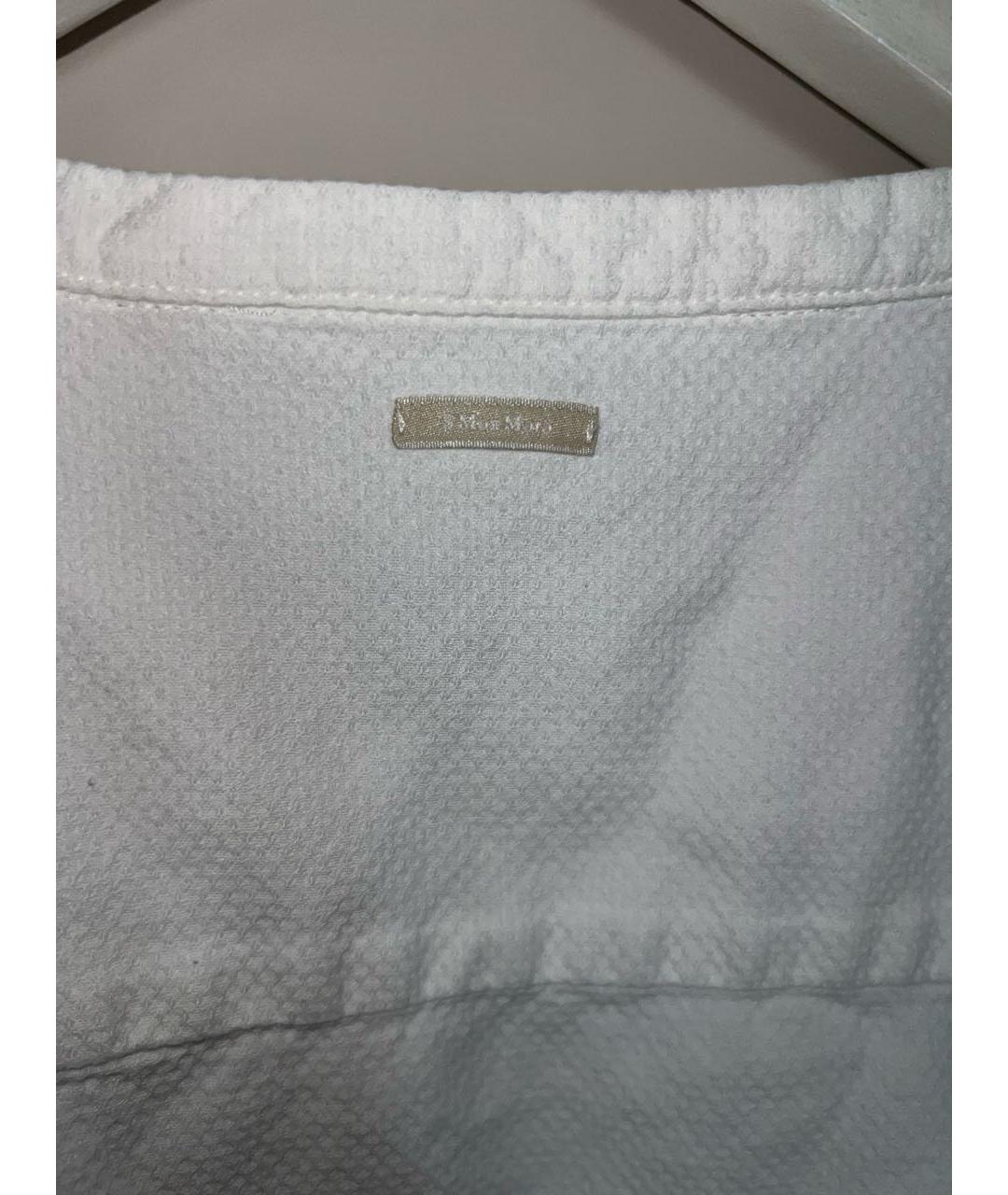 'S MAX MARA Белая хлопковая рубашка, фото 4