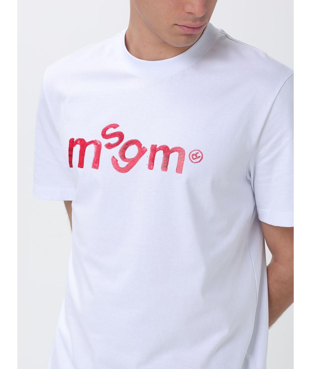MSGM Белая хлопковая футболка, фото 3