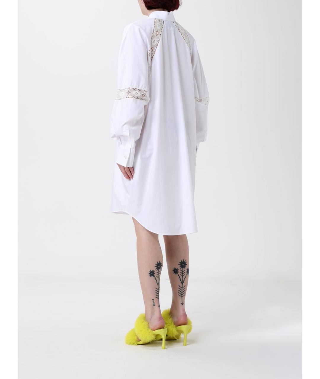 MSGM Белое хлопковое повседневное платье, фото 2