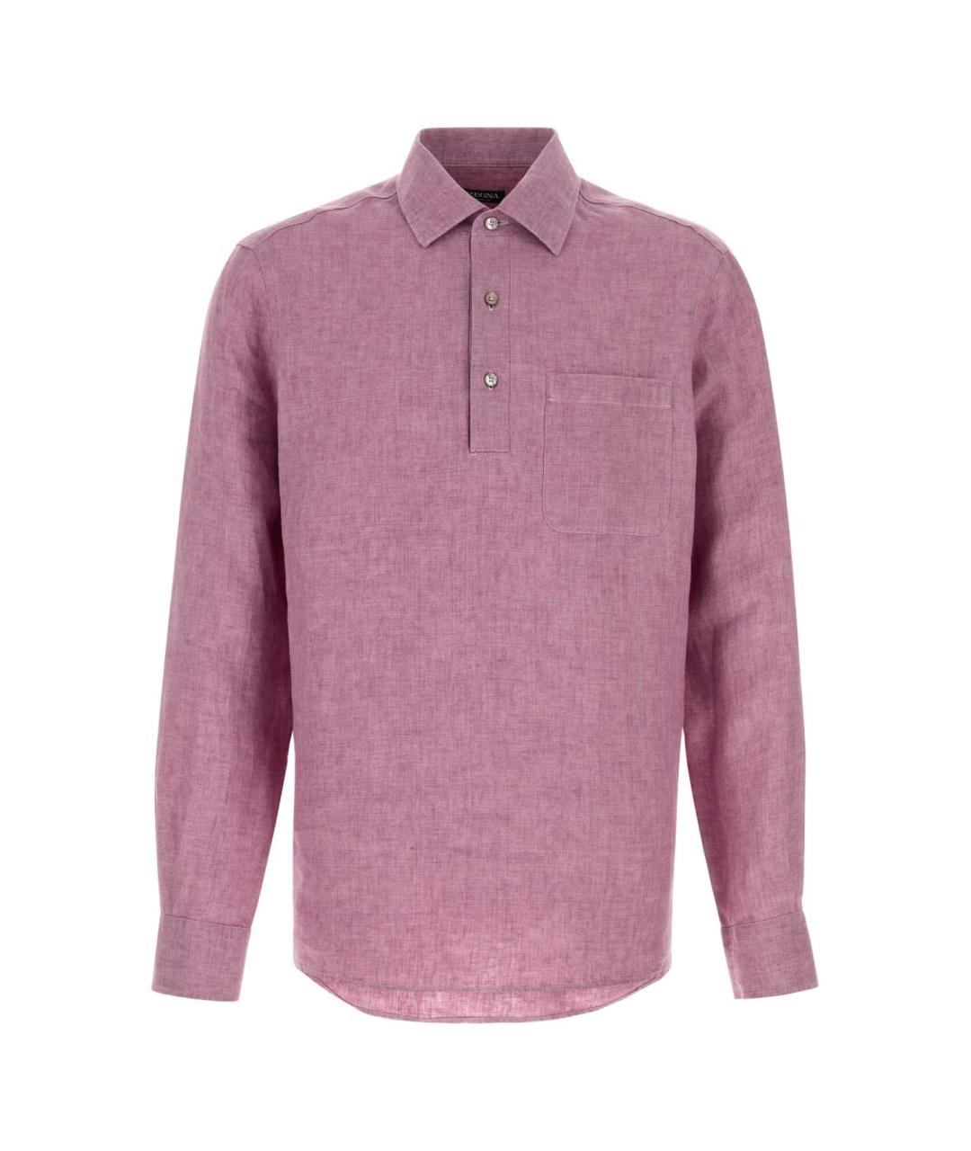 ZEGNA Фиолетовая льняная кэжуал рубашка, фото 1