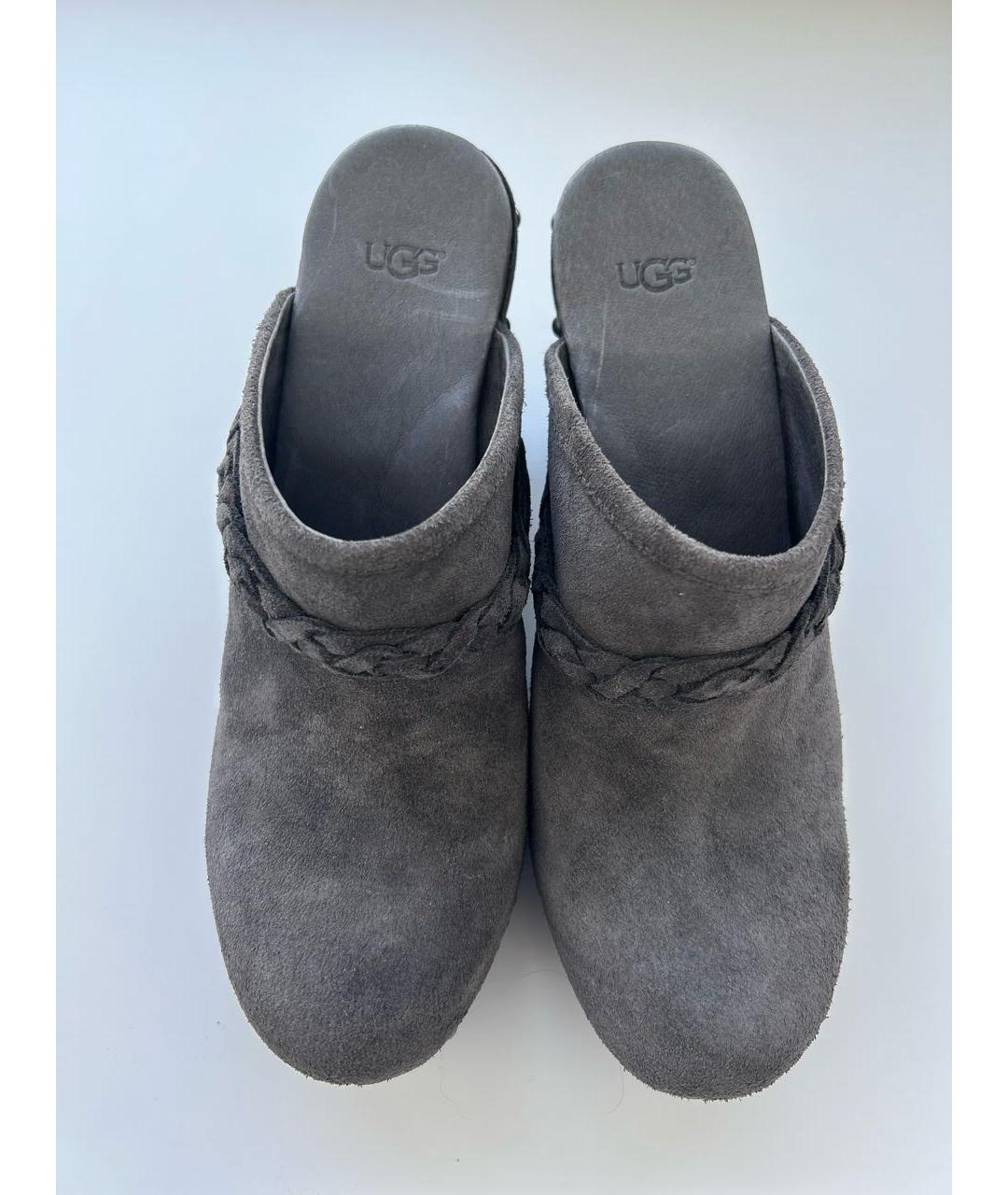 UGG Серые замшевые сабо, фото 2