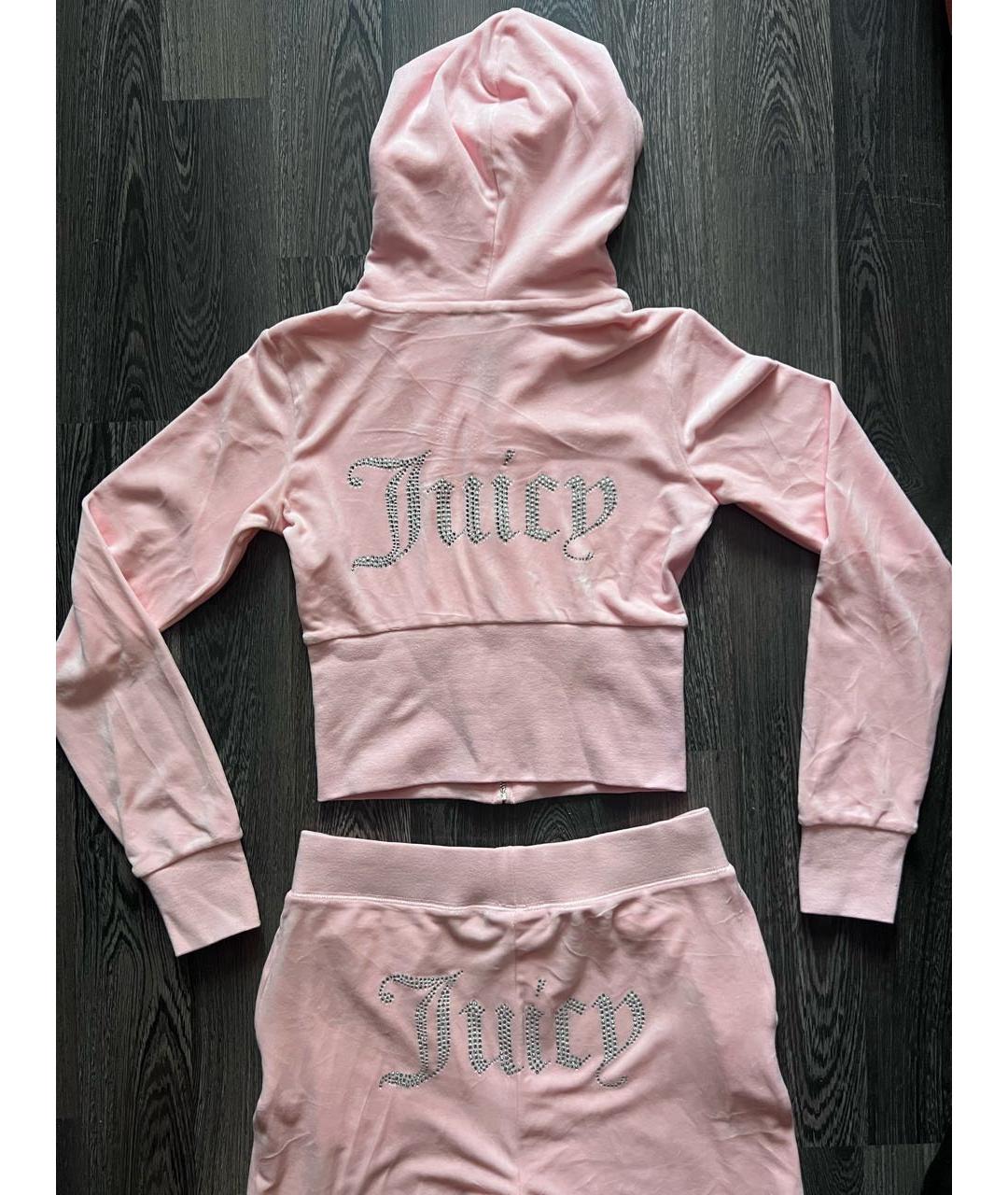 JUICY COUTURE Розовый велюровый костюм с брюками, фото 5