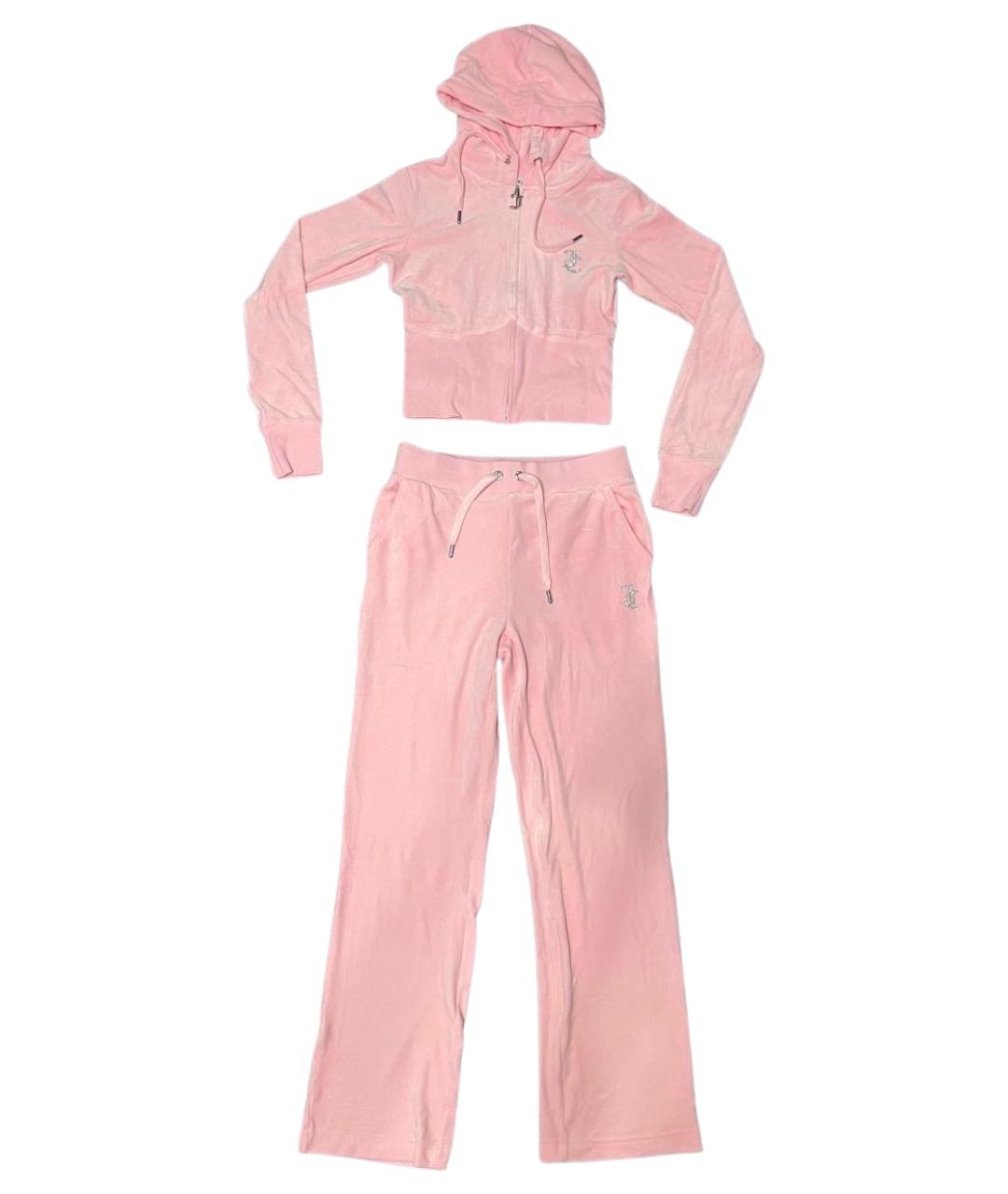 JUICY COUTURE Розовый велюровый костюм с брюками, фото 1