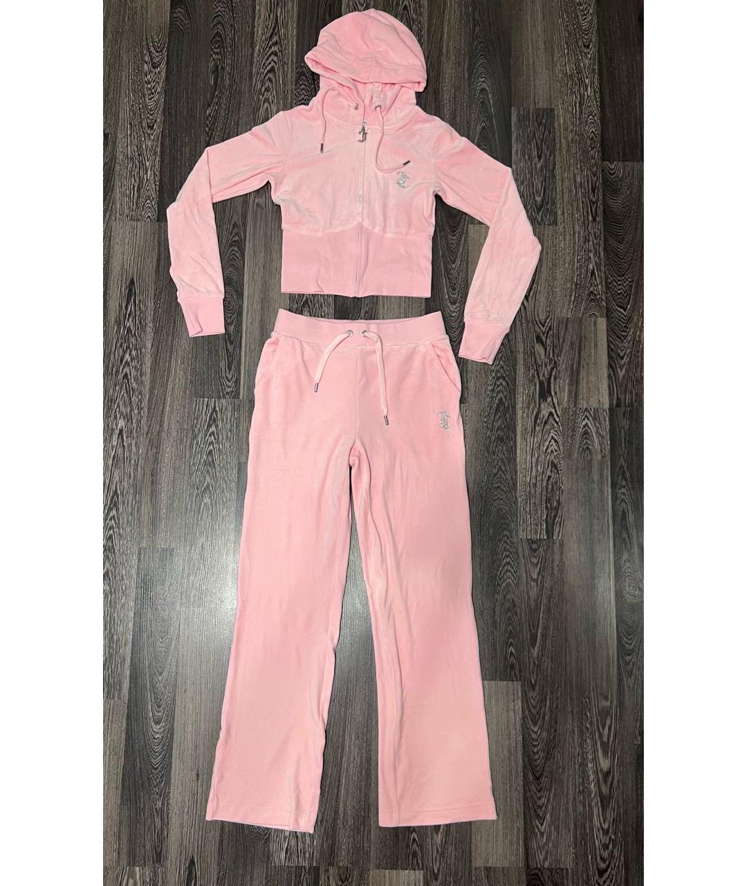 JUICY COUTURE Розовый велюровый костюм с брюками, фото 8