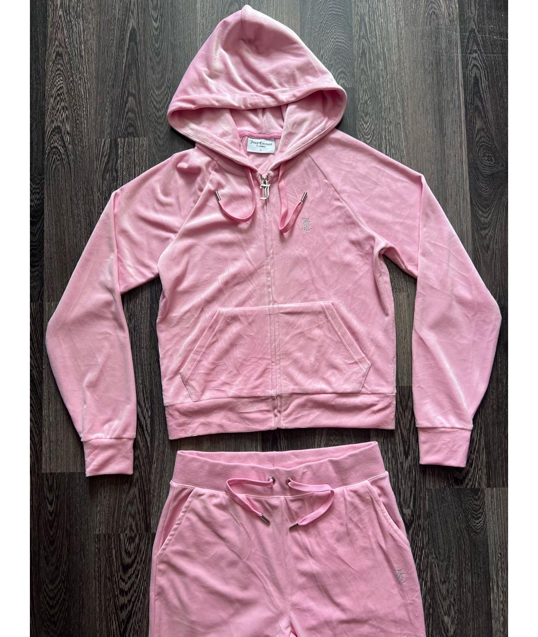 JUICY COUTURE Розовый велюровый костюм с брюками, фото 3