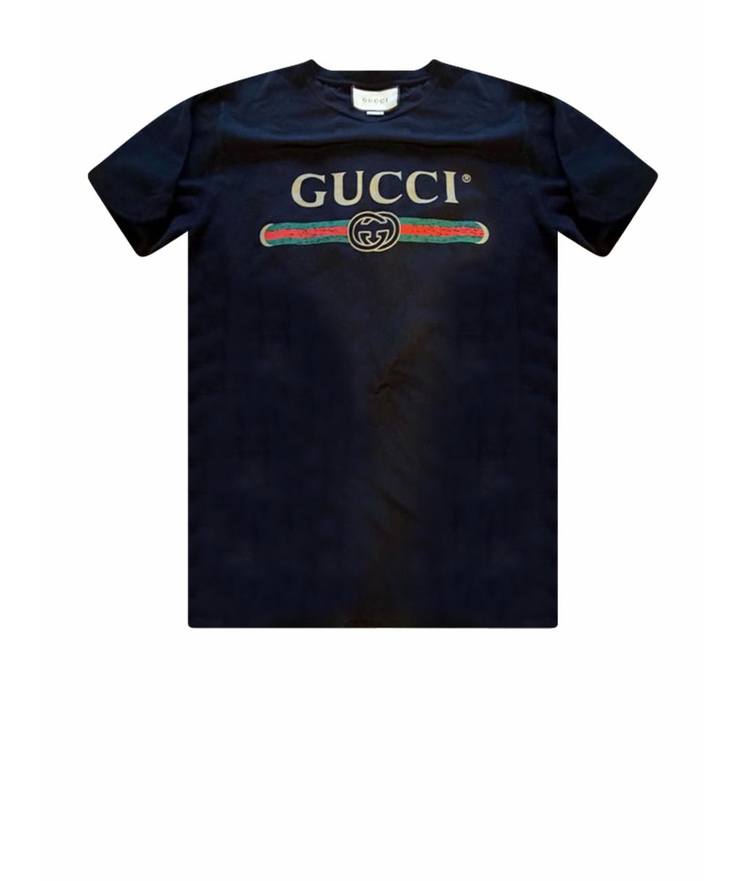GUCCI Черная хлопковая футболка, фото 1