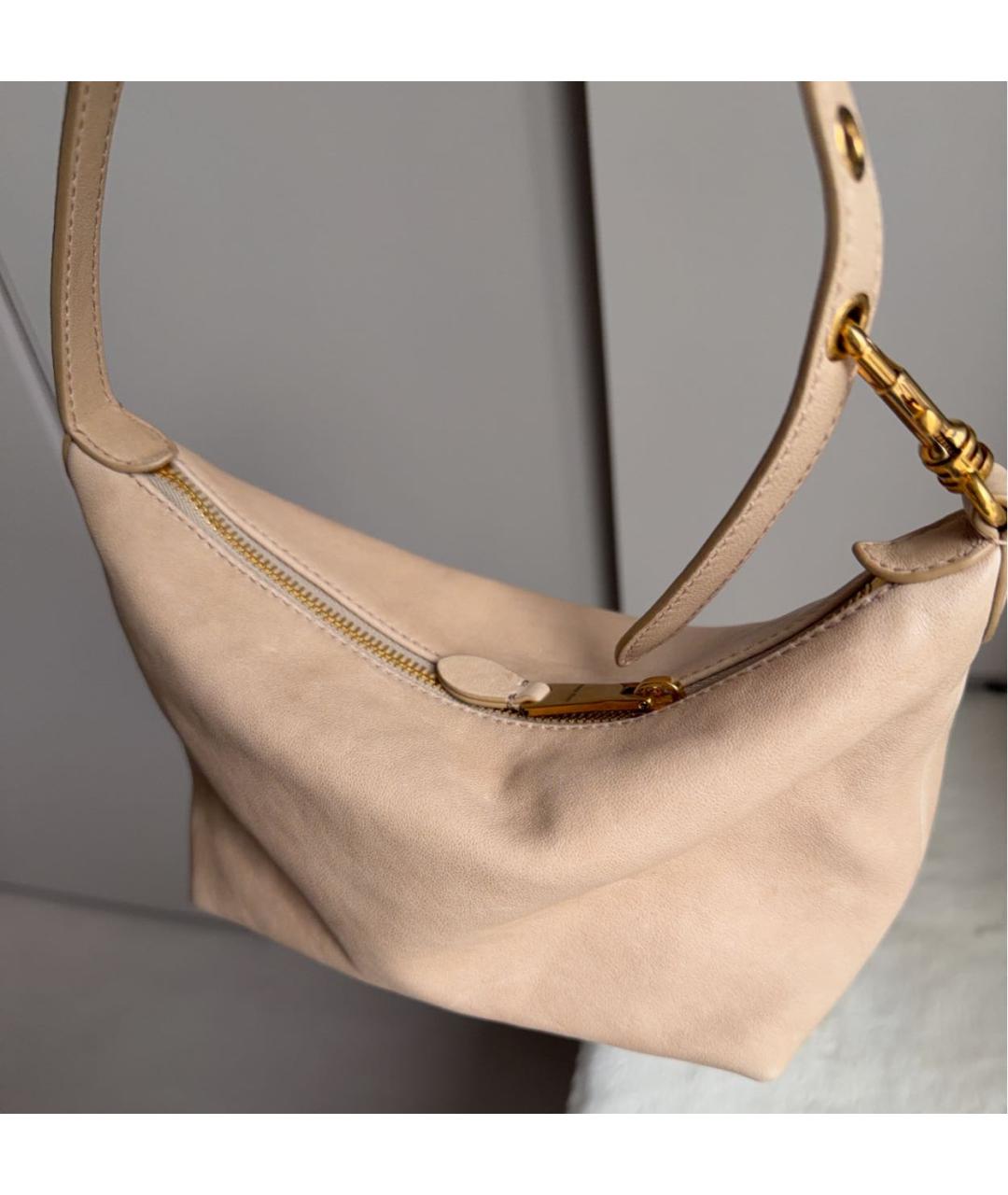 MIU MIU Бежевая кожаная сумка с короткими ручками, фото 8