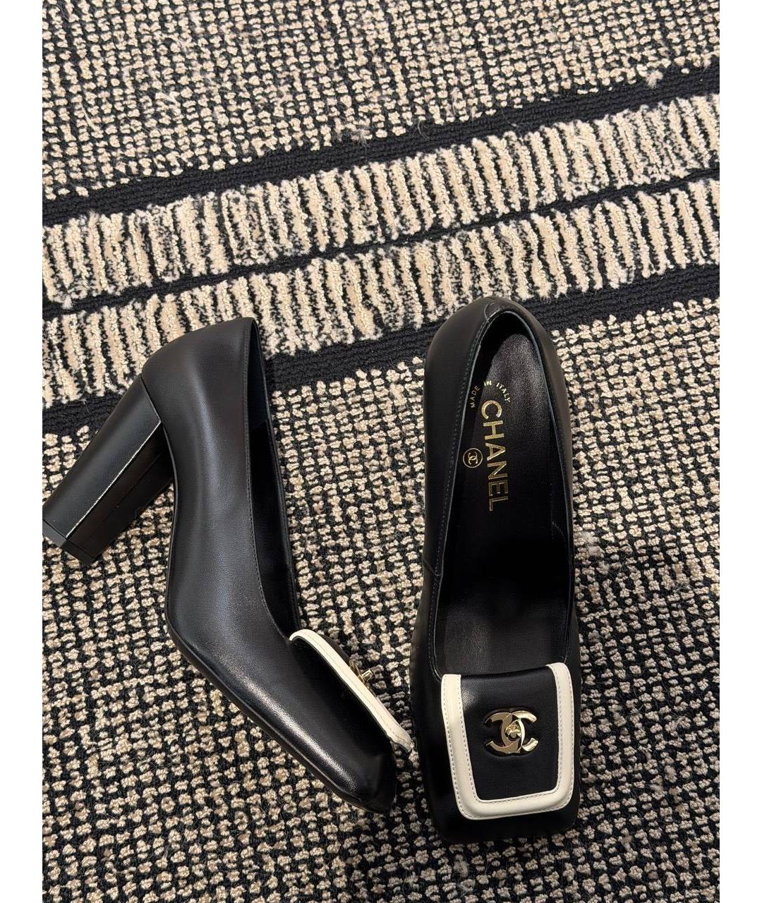 CHANEL Черные кожаные туфли, фото 2