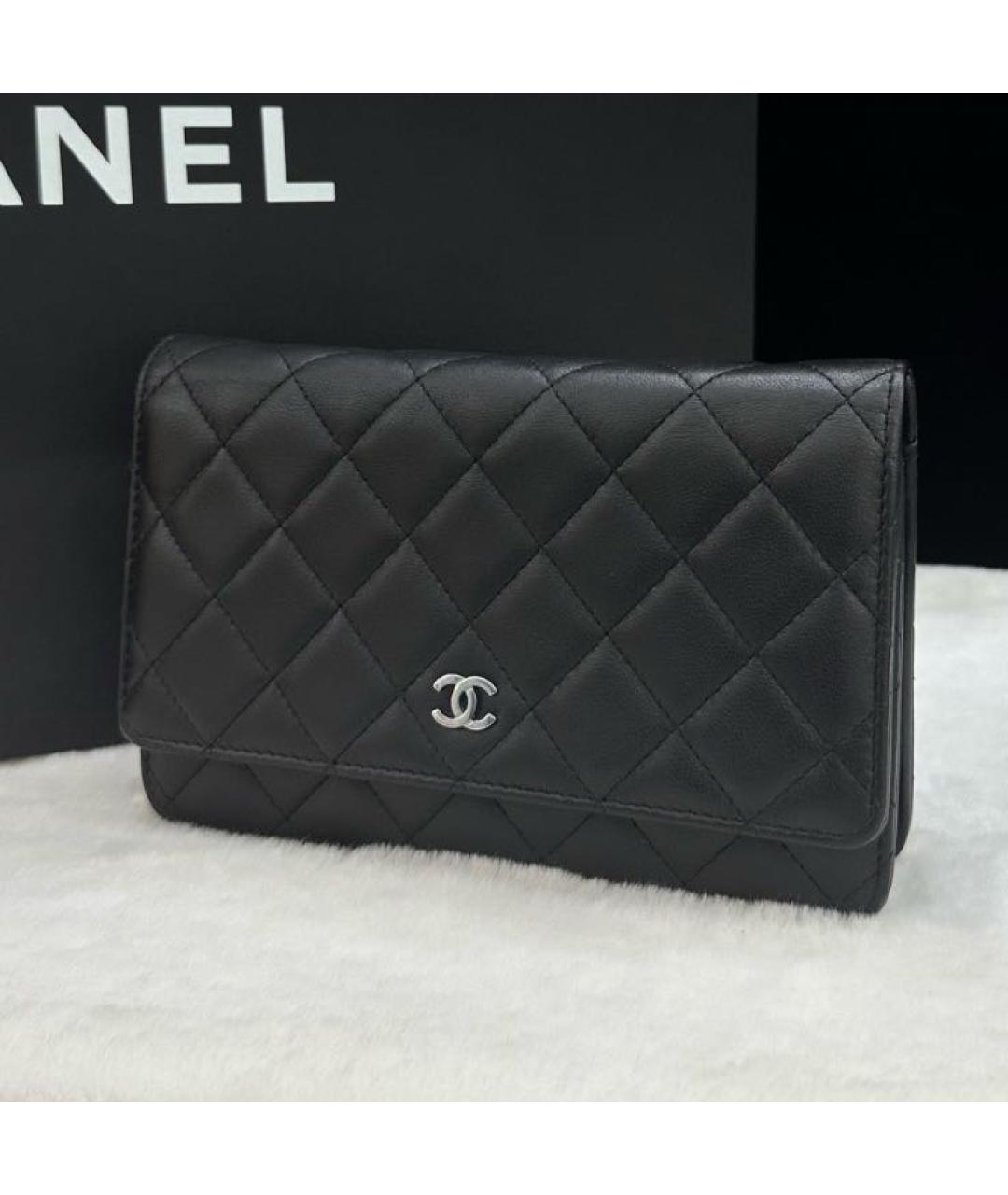 CHANEL Черная кожаная сумка через плечо, фото 4