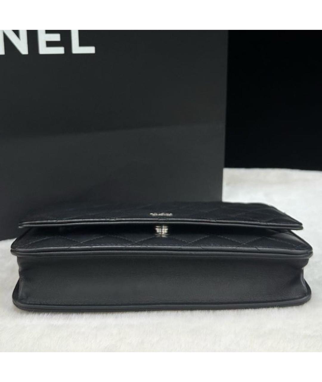 CHANEL Черная кожаная сумка через плечо, фото 3