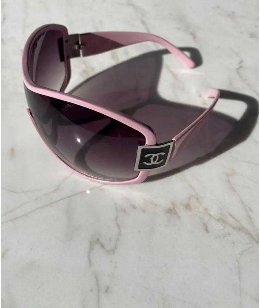 CHANEL Розовые пластиковые солнцезащитные очки, фото 2