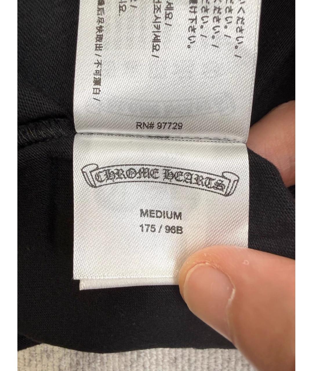 CHROME HEARTS Черная хлопковая футболка, фото 2