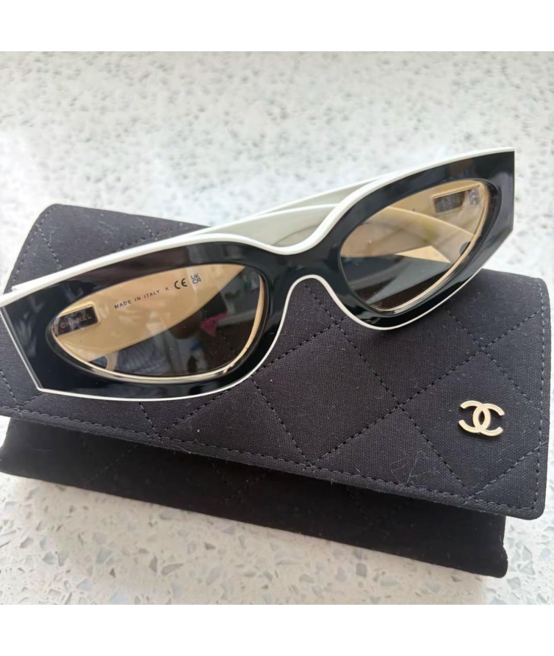 CHANEL Черные пластиковые солнцезащитные очки, фото 5
