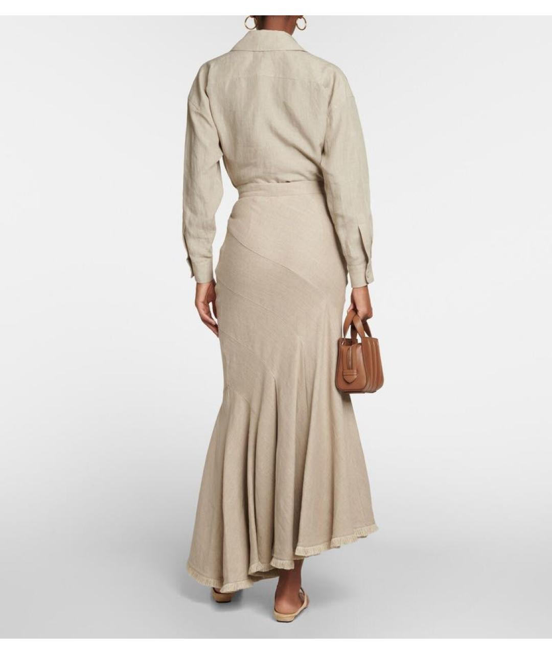 MAX MARA Бежевая юбка макси, фото 4