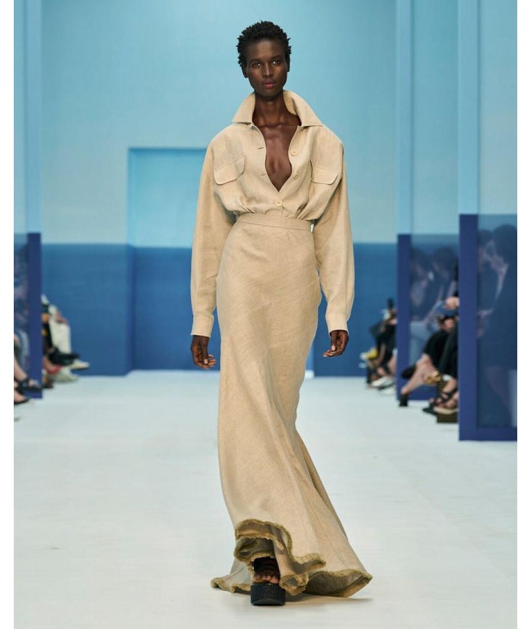 MAX MARA Бежевая юбка макси, фото 2
