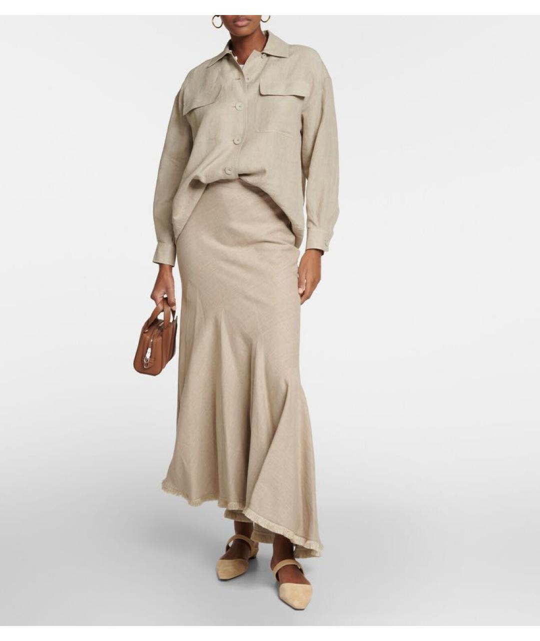 MAX MARA Бежевая юбка макси, фото 5