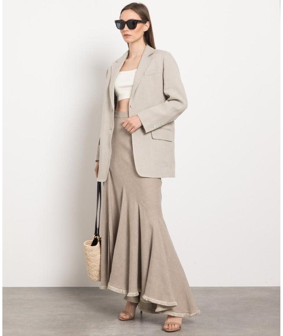 MAX MARA Бежевая юбка макси, фото 3