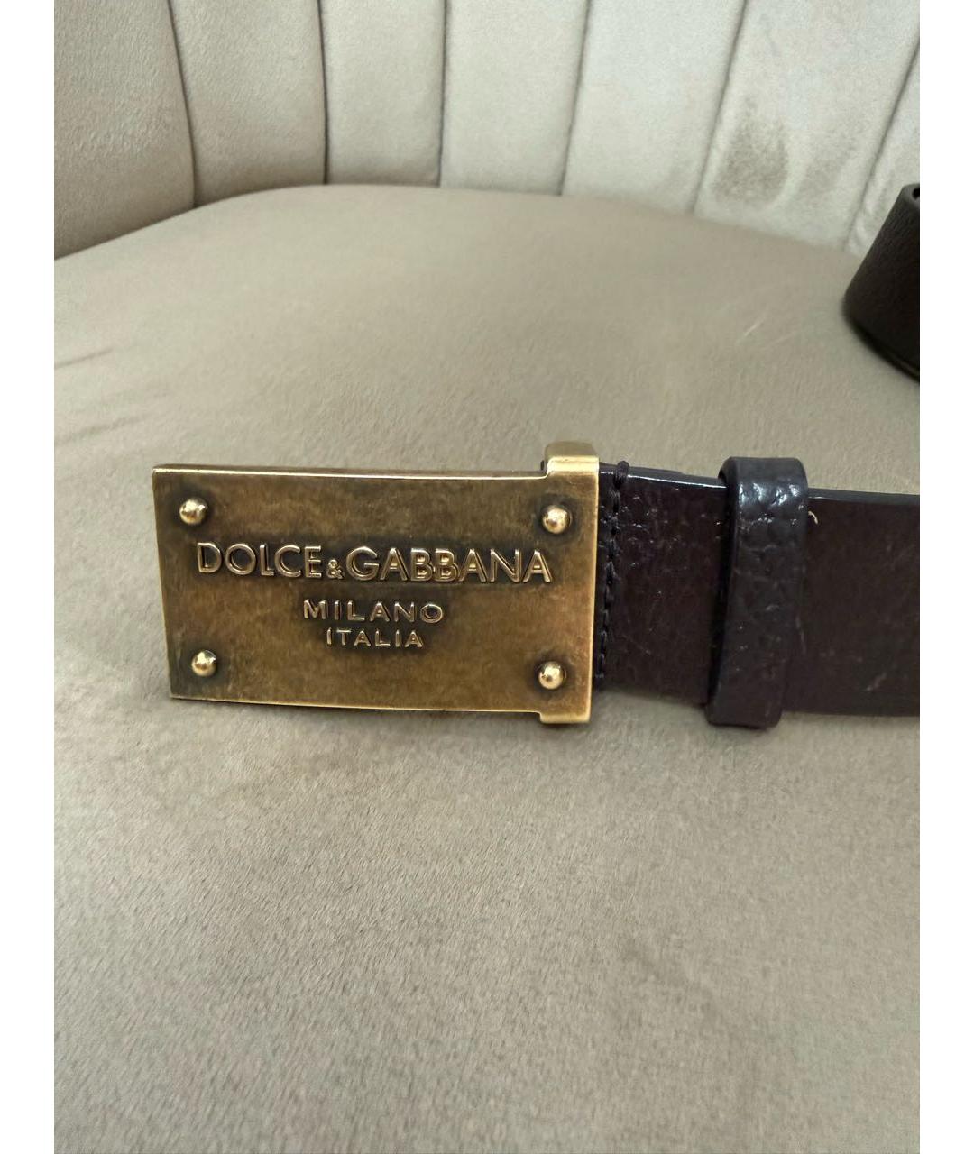 DOLCE&GABBANA Коричневый кожаный ремень, фото 8
