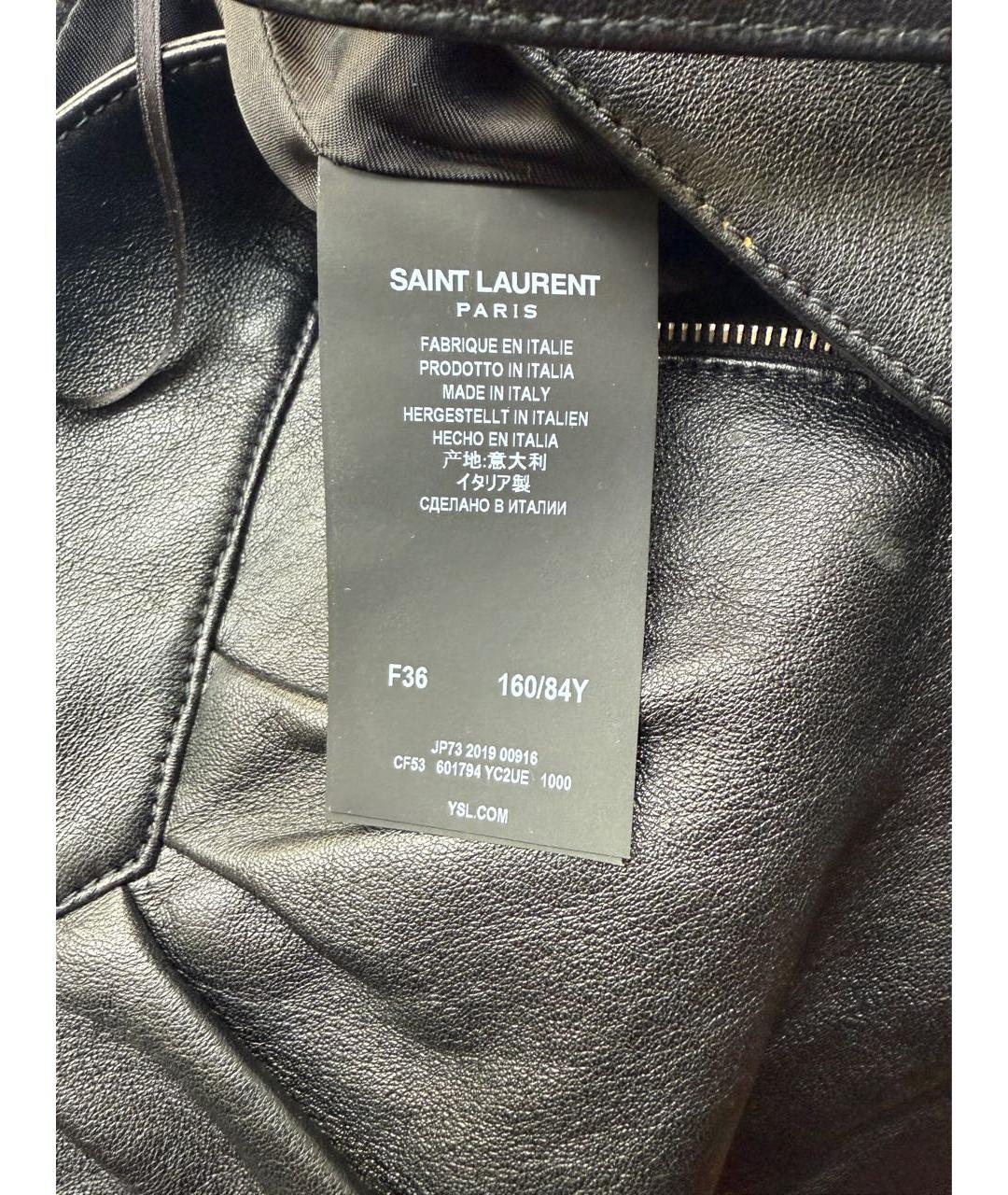 SAINT LAURENT Черные кожаные шорты, фото 5