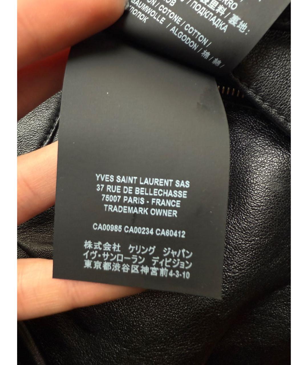 SAINT LAURENT Черные кожаные шорты, фото 6