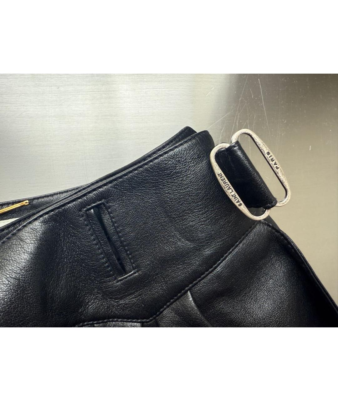 SAINT LAURENT Черные кожаные шорты, фото 4