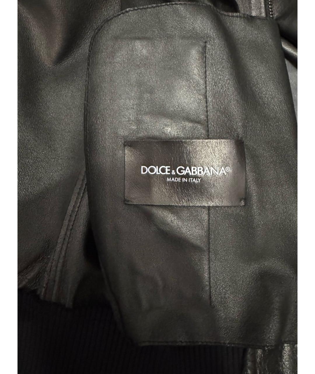 DOLCE&GABBANA Черная кожаная куртка, фото 4