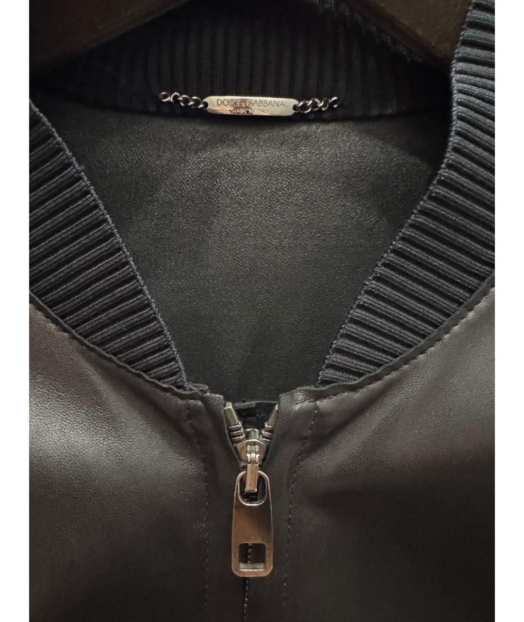 DOLCE&GABBANA Черная кожаная куртка, фото 3