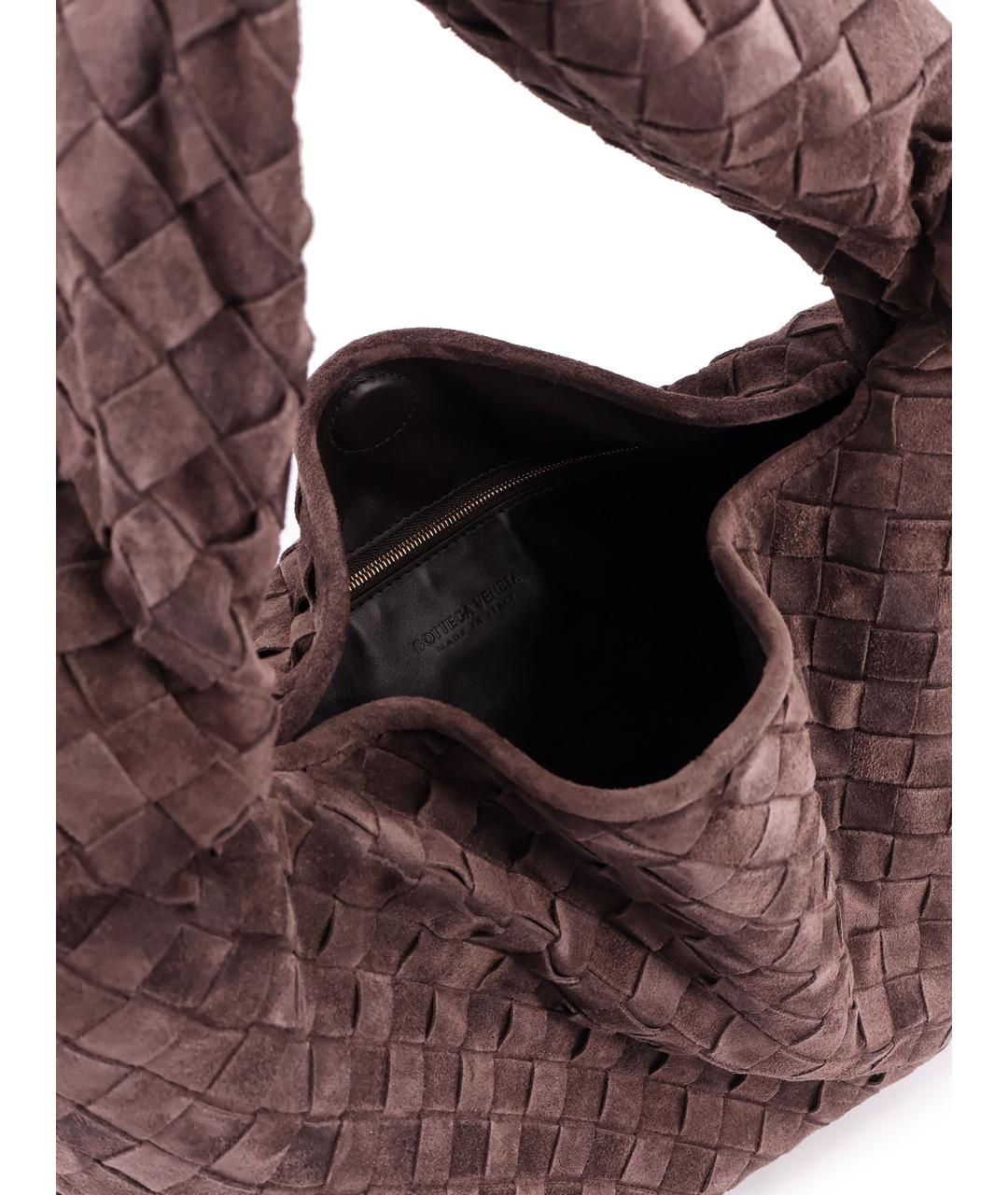 BOTTEGA VENETA Коричневая замшевая сумка через плечо, фото 4