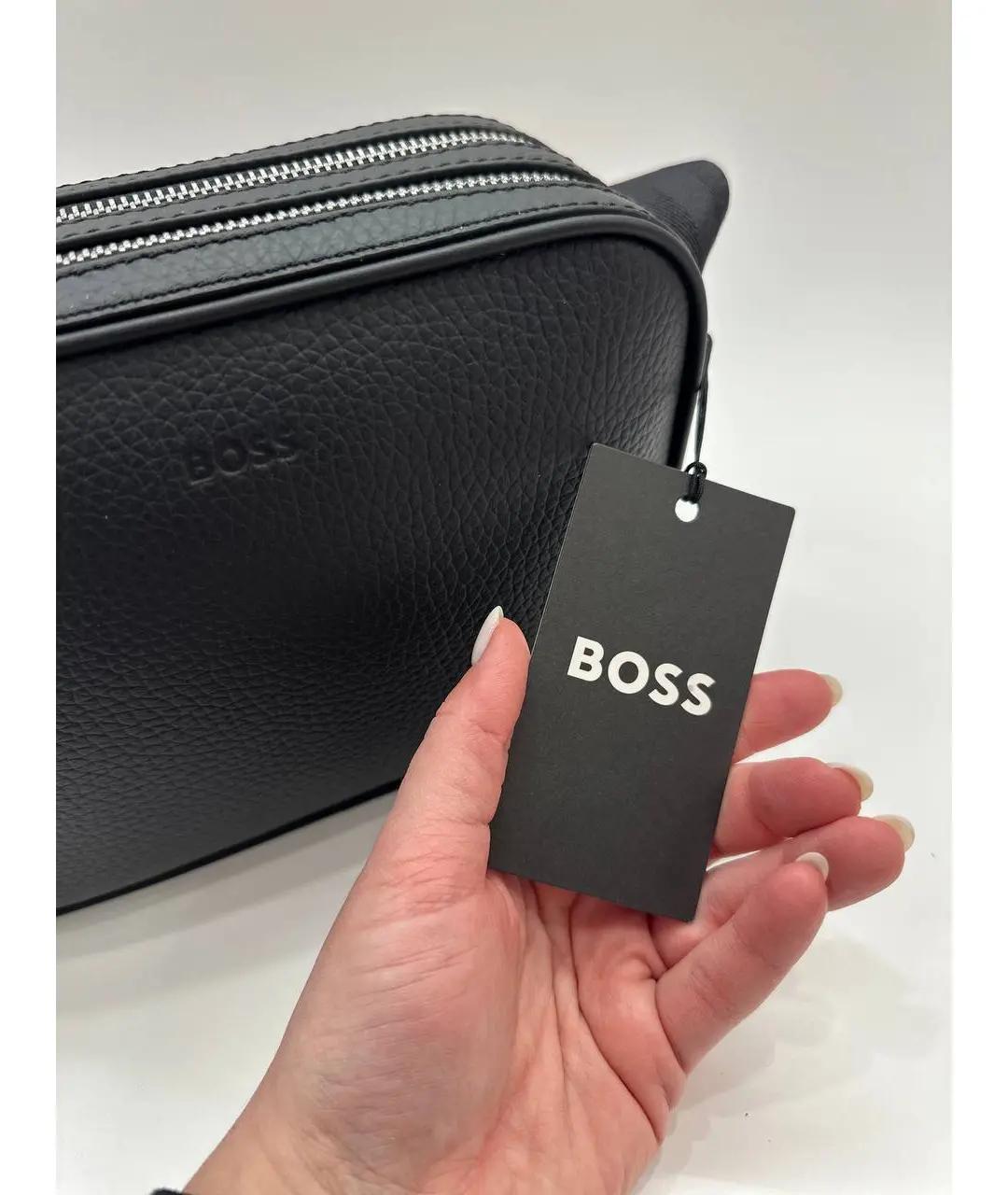 HUGO BOSS Черная кожаная сумка на плечо, фото 5