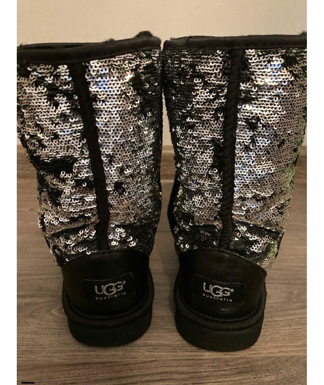 UGG Черные кожаные полусапоги, фото 4