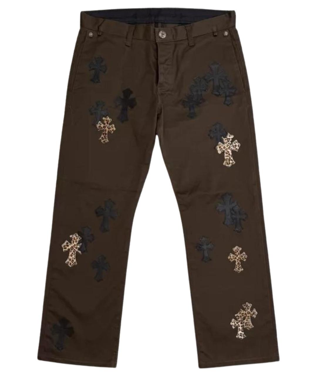 CHROME HEARTS Коричневые хлопковые повседневные брюки, фото 1