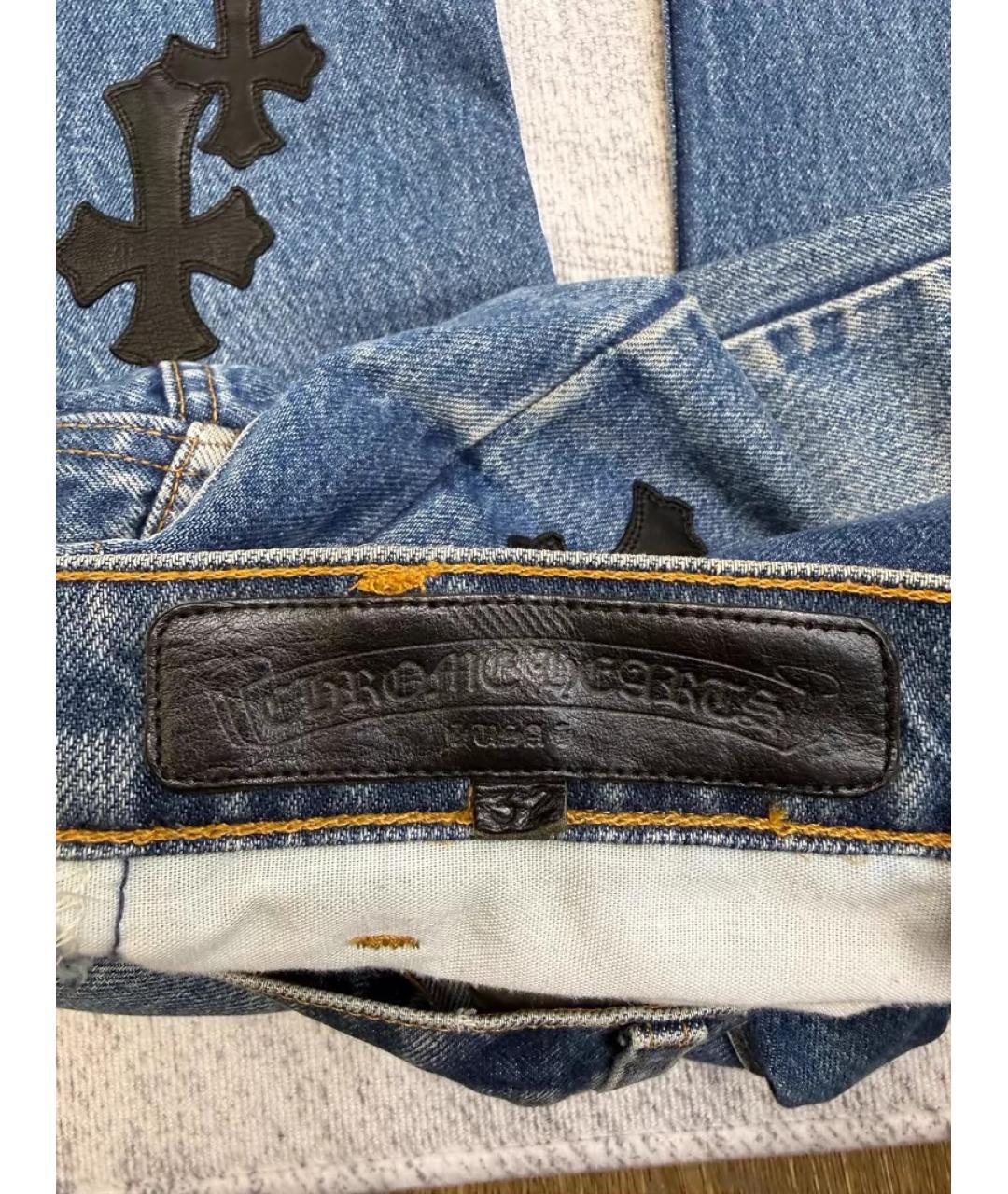 CHROME HEARTS Синие хлопковые прямые джинсы, фото 3