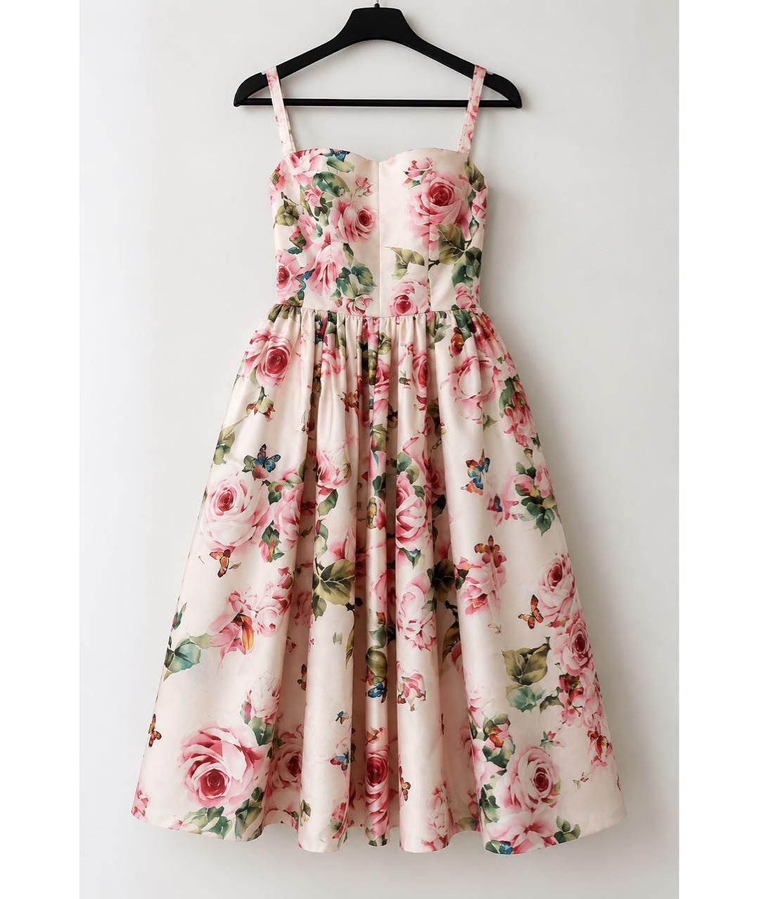 DOLCE&GABBANA Розовое шелковое вечернее платье, фото 5