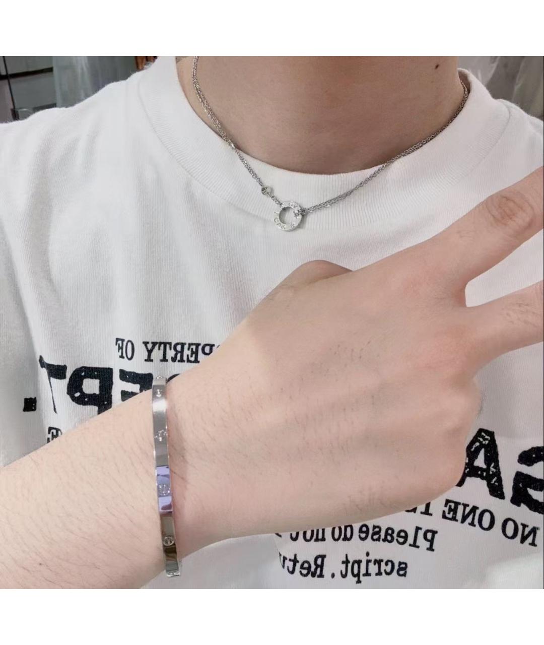 CARTIER Серебряное колье из белого золота, фото 5