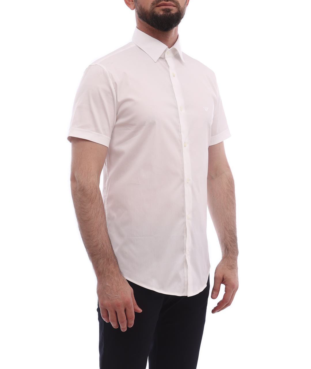 EMPORIO ARMANI Белая хлопковая кэжуал рубашка, фото 2
